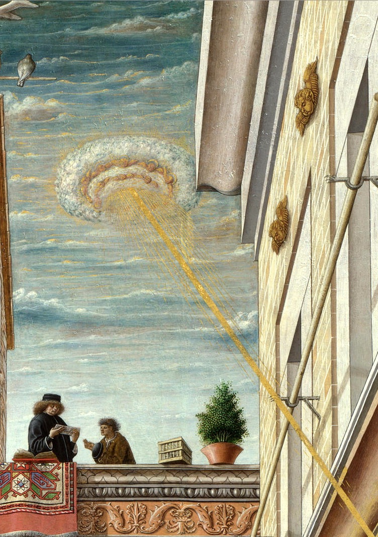 Oil painting by Carlo Crivelli of Mary's Annunciation - Close Up of UFO.